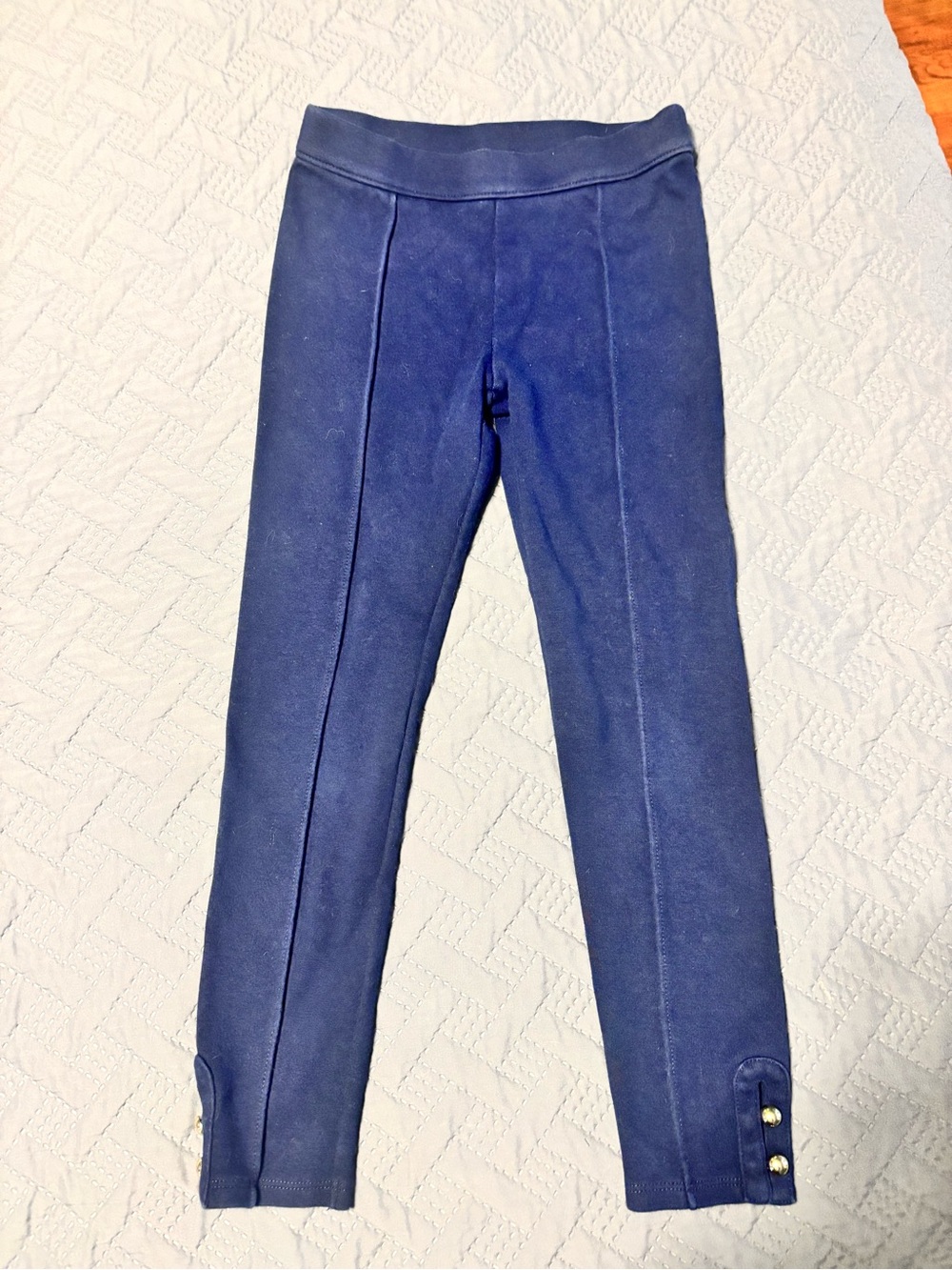 Janie and Jack Navy Leggings with Ankle Button Detail